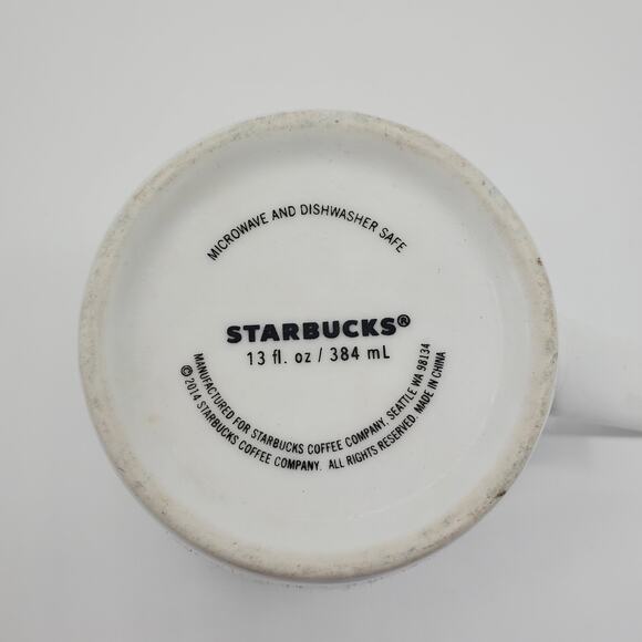 Starbucks Red Flower Heart 13oz Ceramic Coffee Cup Mug 2014 - Picture 4 of 6